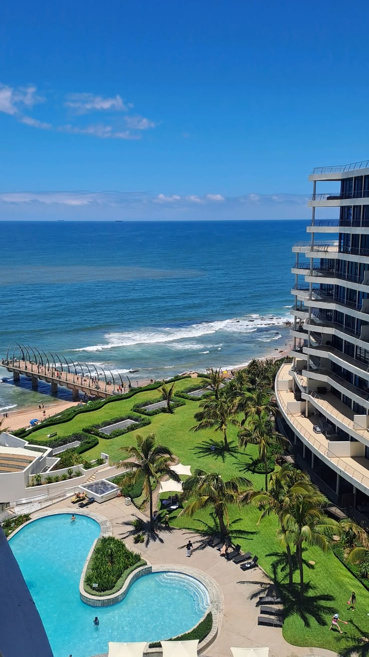 Beautiful aerial view of Durban's coastline